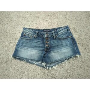 Lucky Brand Los Angeles Jeans Shorts Womens 6/28‎ Blue Denim Raw Hem The Cut Off